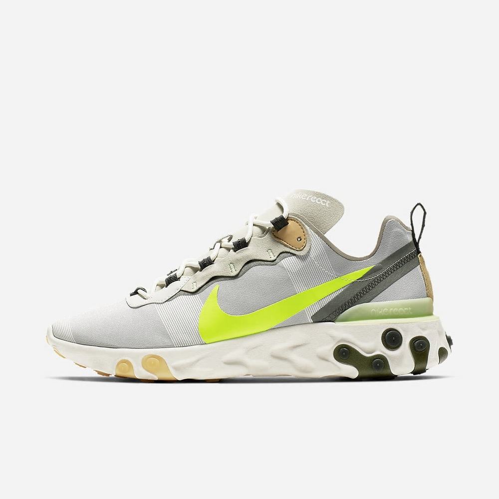 Sneakers Nike React Element 55 Beige 8947-361 Spruce Aura/Spruce Fog/Barely Volt/Volt Homme | EWU-58219377